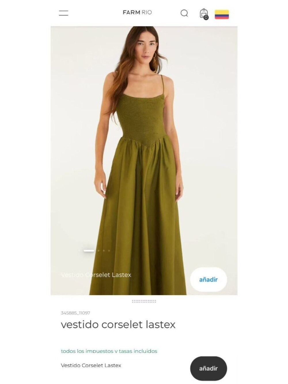 NWOT Farm Rio Cotton Green Sleeveless Midi Dress Size L - Picture 2 of 16
